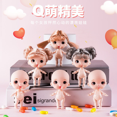 taobao agent 9 cm mini doll head confused body 16cm beauty knot pig clay head solid body handmade naked baby with