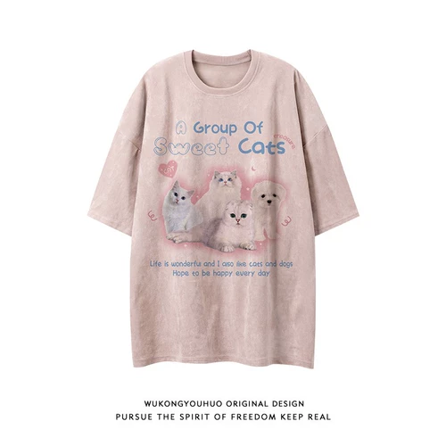 Милая бархатная летняя футболка для отдыха для влюбленных, оверсайз, короткий рукав