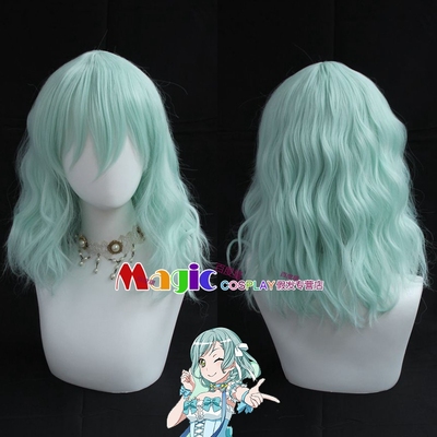 taobao agent Bang dream! Glacier Japanese cuisine cosplay wig girl light green short curly hair fake hair spot