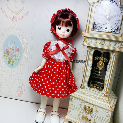 taobao agent [Activity price] BJD six -point baby clothing classic wave dot skirt cute sweet and sweet 30 cm 6 color skirt feedback price