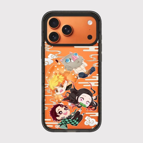 Demon Slayer Nezuko Tanjiro Zenitsu Inosuke Orange Green Blue iPhone Case