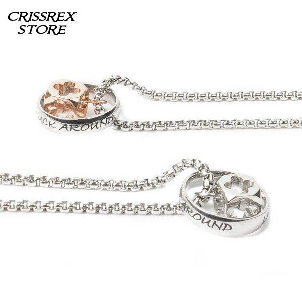 Crissrex Store ROADLATIVE оригинал Национальный прилив счастливый лист titanium двойной подвески любители ожерелье