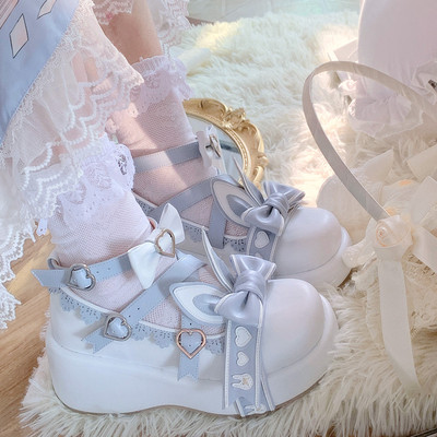 taobao agent Mengka Sauce Lolita Original [Rabbit Sweetheart] Student thick -bottom rabbit shoe rabbit annual versatile small leather shoes deposit