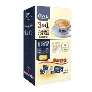 owl猫头鹰咖啡速溶马来西亚进口特浓三合一学生提神咖啡100条礼盒