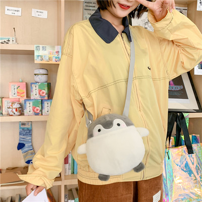 taobao agent Brand Japanese cute shoulder bag, mobile phone, plush doll, 2022 collection, pinguin