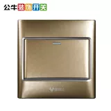 Bull Switch Color Color Decorative Wall Panel Switch с флуоресцентным шампанским золото 86 тип G11S6