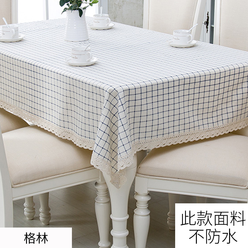 tablecloth, cotton and linen household tablecloth, waterproof, oil proof, non washable, rectangular tea table mat, dining table, high grade ins