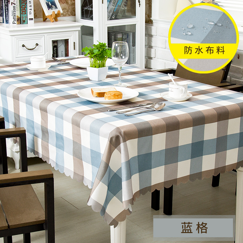 tablecloth, cotton and linen household tablecloth, waterproof, oil proof, non washable, rectangular tea table mat, dining table, high grade ins