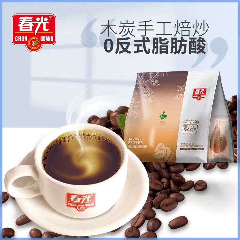 春光 海南特产 炭烧咖啡 特浓三合一速溶咖啡粉 396g 双重优惠折后￥24.9包邮