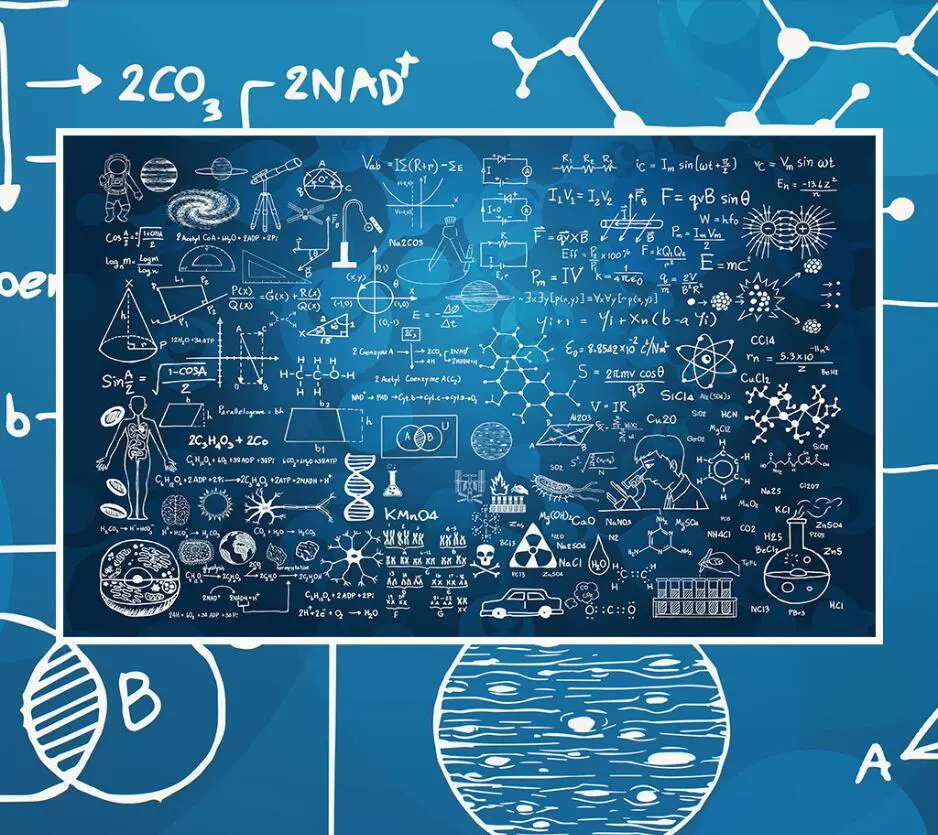 卡通数学公式符号壁纸学校课室背景墙墙纸数学辅导班定制壁画 Taobao