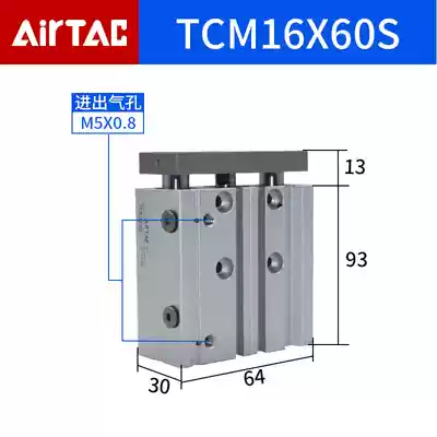 Xi lanh AirTac TCL/TCM12/16/20/25/32/40X10S/20S/30S/40S/50S/75S