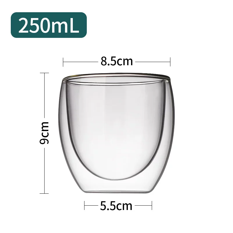 Creative glass coffee capacious tea cup, anti-scald