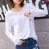Dài tay áo thun cotton dài tay phụ nữ mùa thu 2021 mới của Hàn Quốc áo sơ mi nữ cotton đáy quần áo sơ mi hàng đầu - Áo phông Áo phông