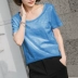 Mùa hè ngắn tay áo thun cotton tre Hàn Quốc mới của phụ nữ cotton tinh khiết đơn giản trên cùng nửa tay lỏng lẻo dưới đáy áo sơ mi - Áo phông Áo phông