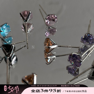 taobao agent Universal zirconium, brand earrings, sophisticated small silver needle