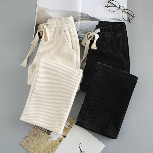 Флисовые демисезонные детские бархатные вельветовые штаны подходит для мужчин и женщин для отдыха, 2023, увеличенная толщина