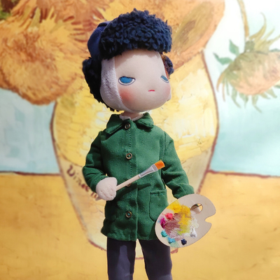 taobao agent LEEDOLL handmade doll DIY material bag wool felt hand sewing doll self -sewing doll cloth puppet Van Gogh