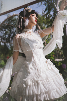 taobao agent Genuine white elegant cheongsam, dress, Lolita style, bright catchy style
