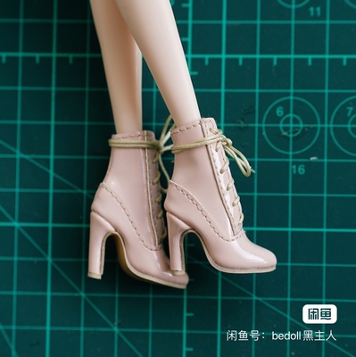 taobao agent BEDOLL1/6 Black Blast 6 -point baby shoes high -heeled short boots suitable for high heels and small feet