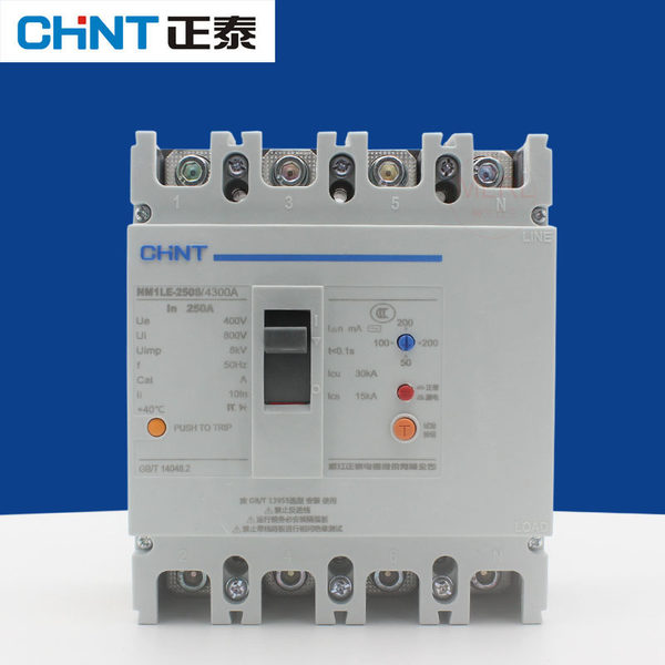 Чжэнтай вагонка утечка выключатель трехфазный четырехпроводное защита от токов утечки переключатель NM1LE 125A 250A 400A 4P