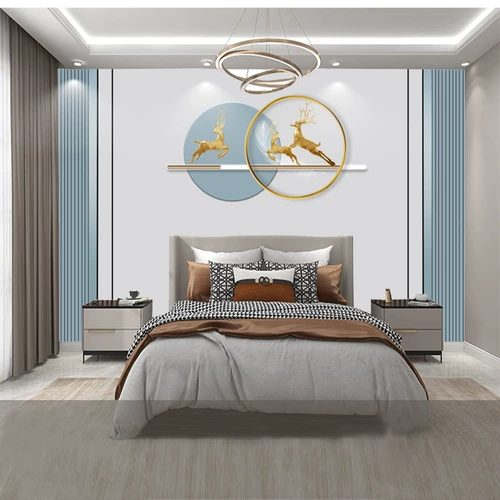 Современный минималистичный прикроватный диван для спальни, фон, настенное покрытие, настенное покрытие, обои для главной спальни, светлые, роскошные, новый китайский стиль 8D