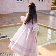 汉服连衣裙 十三余小豆蔻儿[行野]汉元素外套碎花吊带连衣裙质感高级套装女夏