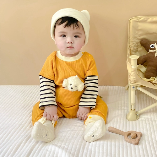 Брендовый детский осенний комбинезон, боди для девочек, 2023, в корейском стиле, в западном стиле