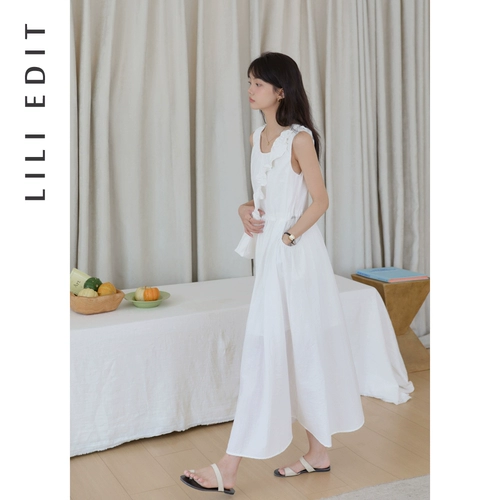 LILI EDIT Платье без рукавов, летняя юбка, платье с рукавами с круглым воротником, на шнурках