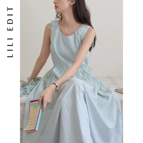 LILI EDIT Платье без рукавов, летняя юбка, платье с рукавами с круглым воротником, на шнурках