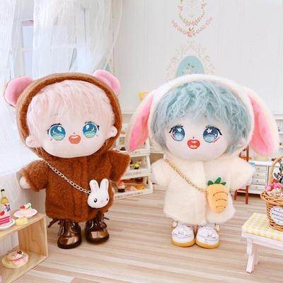 taobao agent Spot rice yellow rabbit ear coat, bear jacket 20 cm set 20cm doll star cotton doll doll