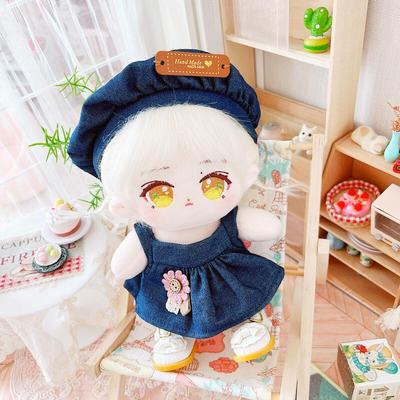 taobao agent Spot denim skirt Beret hat 20 cm set 20cm doll clothes fat body normal body star cotton doll