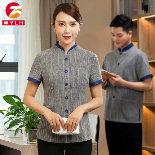 Уборка отелей Рабочая одежда с короткими рукавами гостиницы.