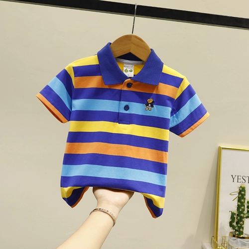 Хлопковая летняя рубашка для мальчиков, летняя одежда, детская футболка, детская одежда