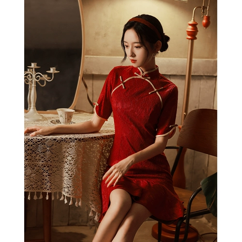 Ципао, летнее короткое легкое вечернее платье, свадебное платье, коллекция 2023, премиум класс, китайский стиль