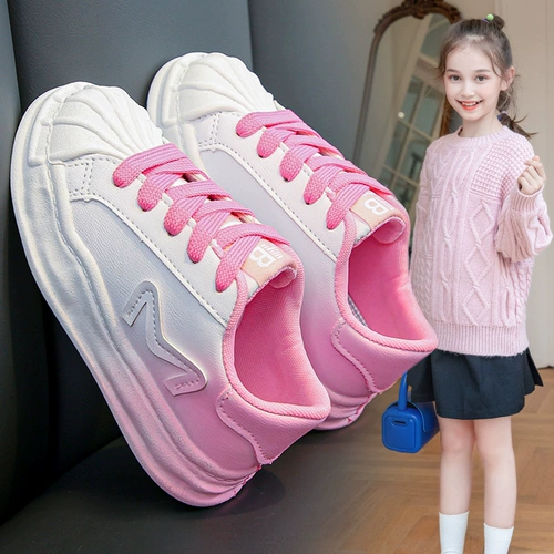 Весенние демисезонные кроссовки, детская белая обувь для отдыха, тренд сезона, подходит для подростков, градиент