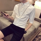 Летняя трендовая рубашка, облегающий крой, популярно в интернете