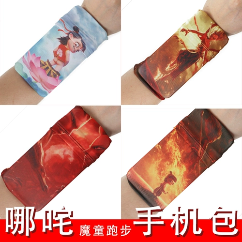 Спортивные нарукавники подходит для мужчин и женщин, мультяшная эластичная сумка на запястье для спортзала, снаряжение, для бега