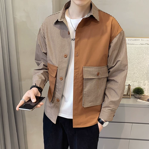 Рубашка, мужская весенняя осенняя хлопковая куртка
