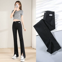 Черный мегафон, тонкие джинсы, штаны, эластичная приталенная пуля, коллекция 2021, высокая талия