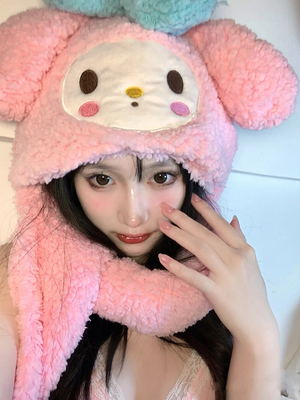 taobao agent Cute demi-season scarf, keep warm gloves, internet celebrity, plush, three in one