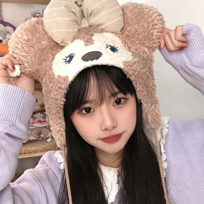 taobao agent Sweet and cute scarf Star Dai Gloves Cartoon Cartoon Bulk Hat Woman Bao Nao Ear Winter Cirris Celery Bear