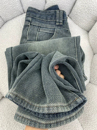 Джинсы, осенние штаны, высокая талия, свободный прямой крой, большой размер, 2024 года, по фигуре