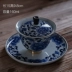 Old Wangge Retro Blue and White Sứ Ấm trà Ấm đun nước gia đình Nhật Bản Bộ ấm trà Kung Fu Bộ nồi gốm đơn - Trà sứ