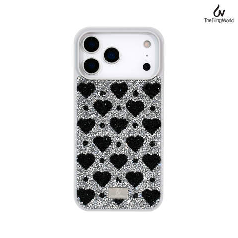 Bling World Hearts Rhinestones iPhone Polka Dot iPhone Case for iPhone 17, iPhone 17 Pro and iPhone 17 Pro Max
