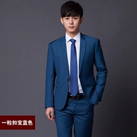 Один пряжка синий костюм+брюки+жилет