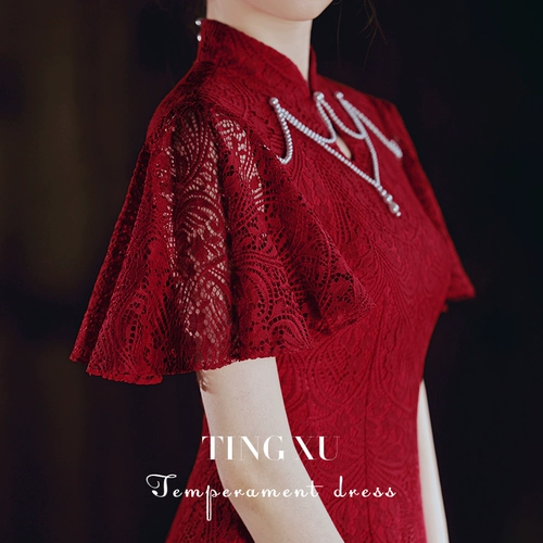 Ципао, легкое вечернее платье, коллекция 2023, светлый стиль, подходит для подростков