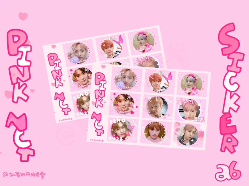 Наклейка NCT Sticker ArtWork, милое наклейка NCT, наклейка головы NCT