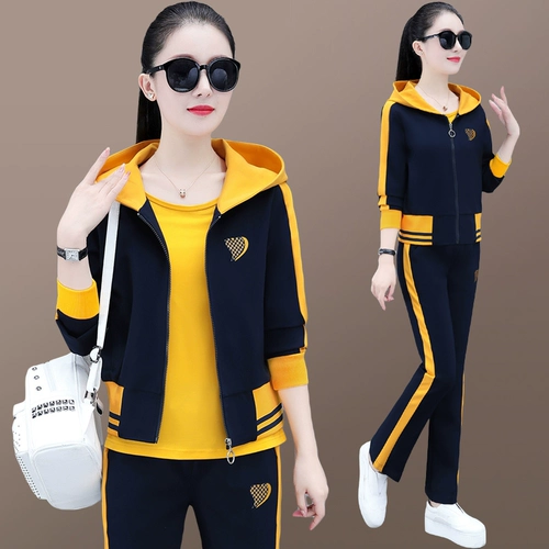 Спортивный костюм, комплект, толстовка для отдыха, осенний, популярно в интернете, для бега, 3 предмета