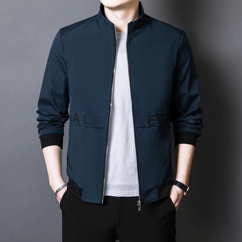 Men's Jacket Spring And Autumn 2025 New Loose Windproof Stand-up Collar Jacket Trend Versatile Casual Sports Clothes_voghion.com