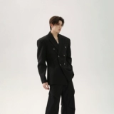 Небольшой дизайнерский модный корсет, наплечники, костюм, универсальная куртка для отдыха, тренд сезона